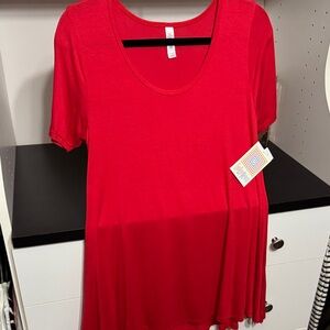 LuLaRoe Vibrant Red Short Sleeve Top